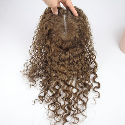 Luxury curly hair toppers for women with thinning hair