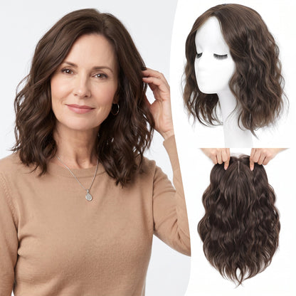 Natural Wavy Hair Topper for Crown Volume & Thinning Hair
