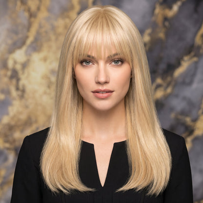 Straight Hair Topper with Bangs for Thinning Hair – Seamless Clip-in Crown Hairpiece for Women
