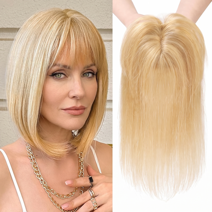 Lightweight & Breathable Clip-In Crown Topper — Natural Volume & Seamless Comfort