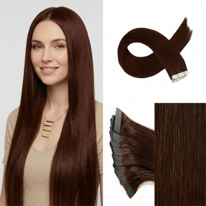Straight Classic Tape-In Hair Extensions Color #10