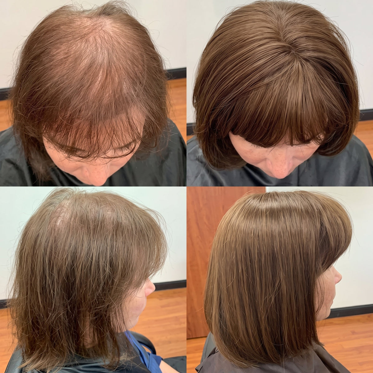 Premium Short Straight Hairpiece with Bangs - Instant Fullness & Breathable Comfort