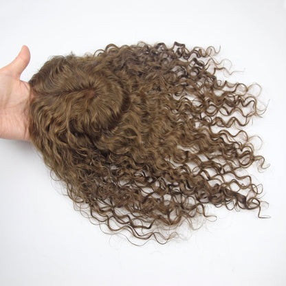 Luxury curly hair toppers for women with thinning hair