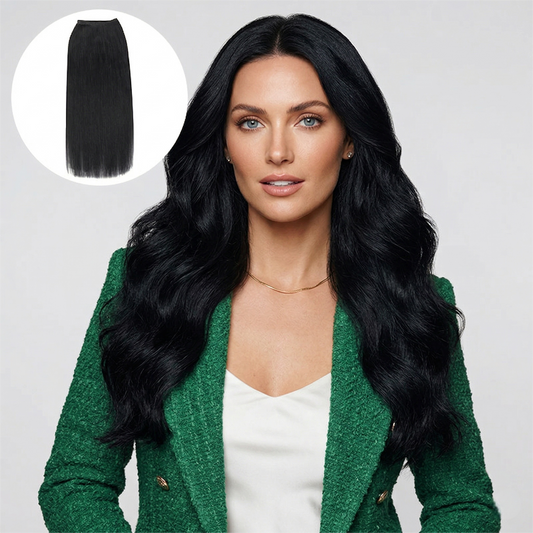 100% Human Hair Sew In Extensions Machine Weft Color #1