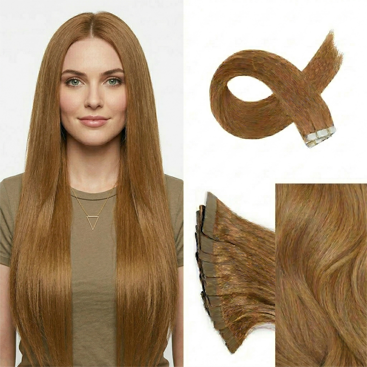 Straight Classic Tape-In Hair Extensions Color #10