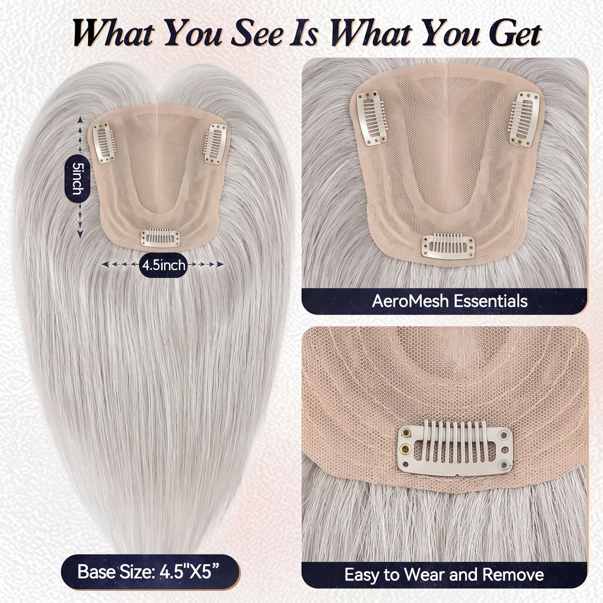 Seamless Clip-In Crown Hair Topper for Thinning Hair