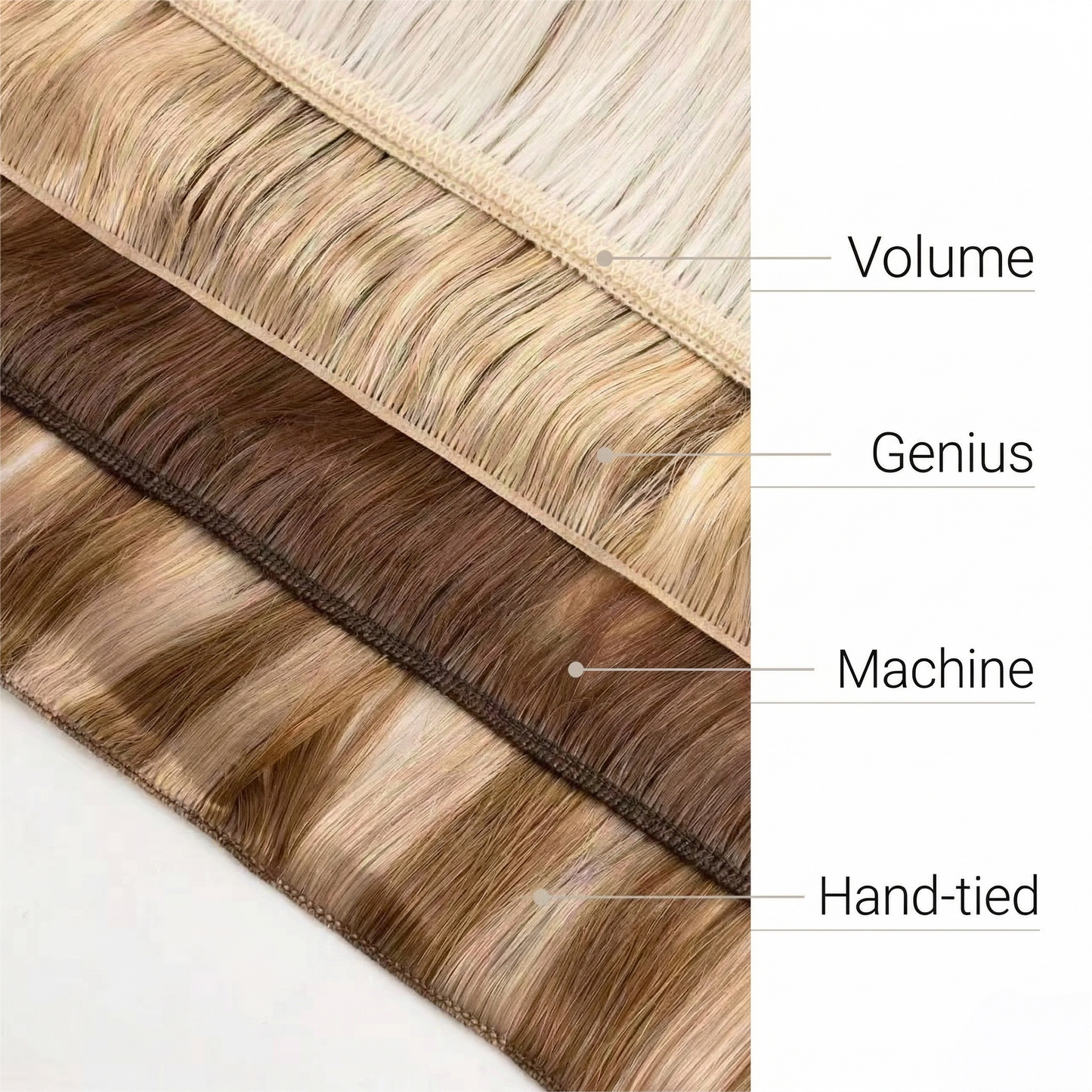 100% Human Hair Sew In Extensions Machine Weft Color #1