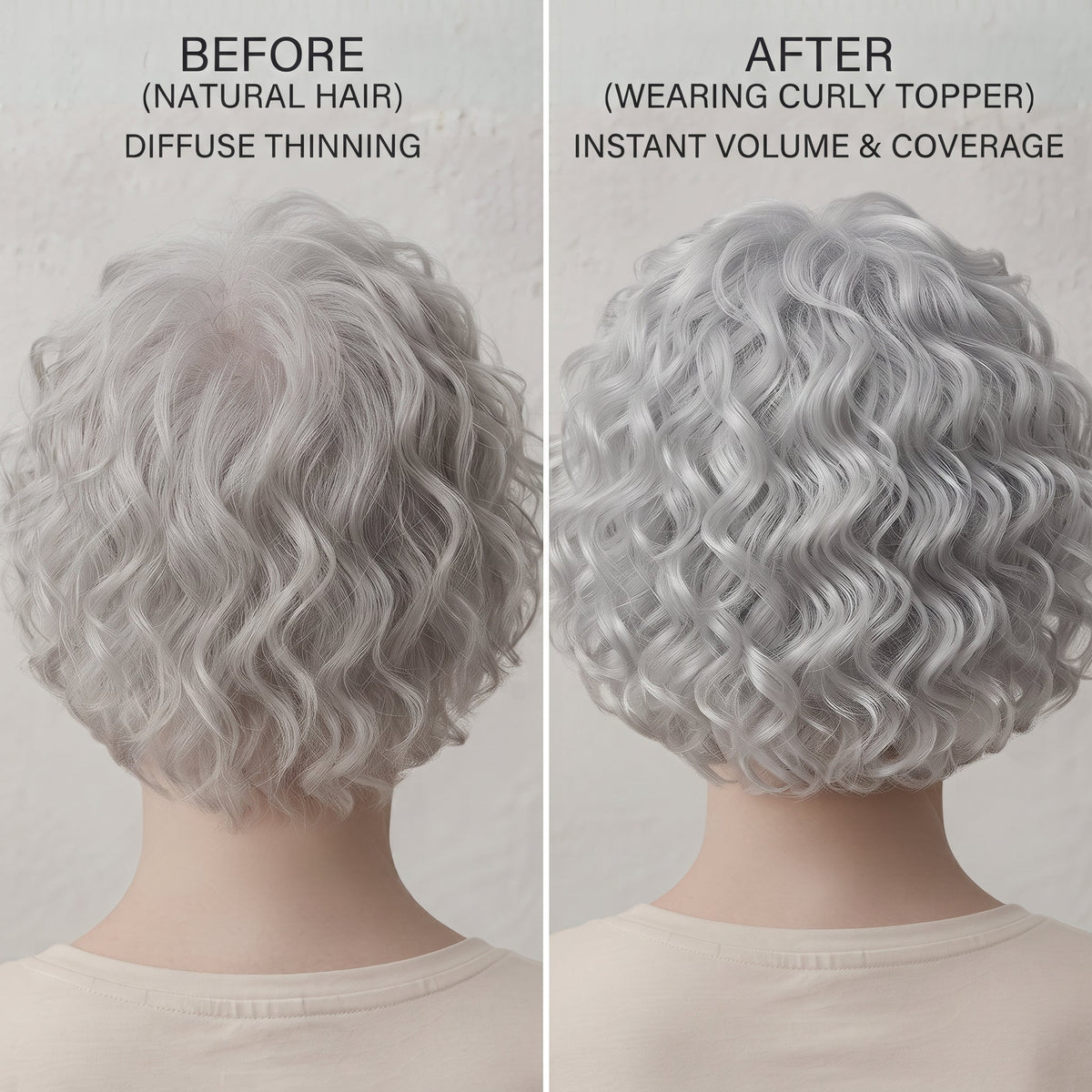 Luxury curly hair toppers for women with thinning hair