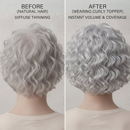 Luxury curly hair toppers for women with thinning hair