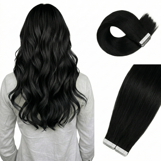 Straight Classic Tape-In Hair Extensions Color #1