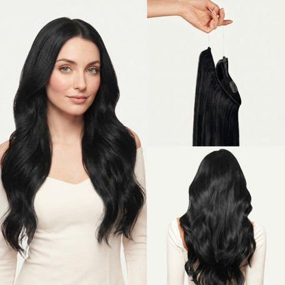 100% Human Hair Halo Extensions - Mocha Brown