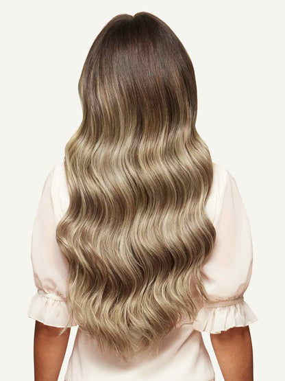 100% Human Hair Halo Extensions - Ash Brown Highlights