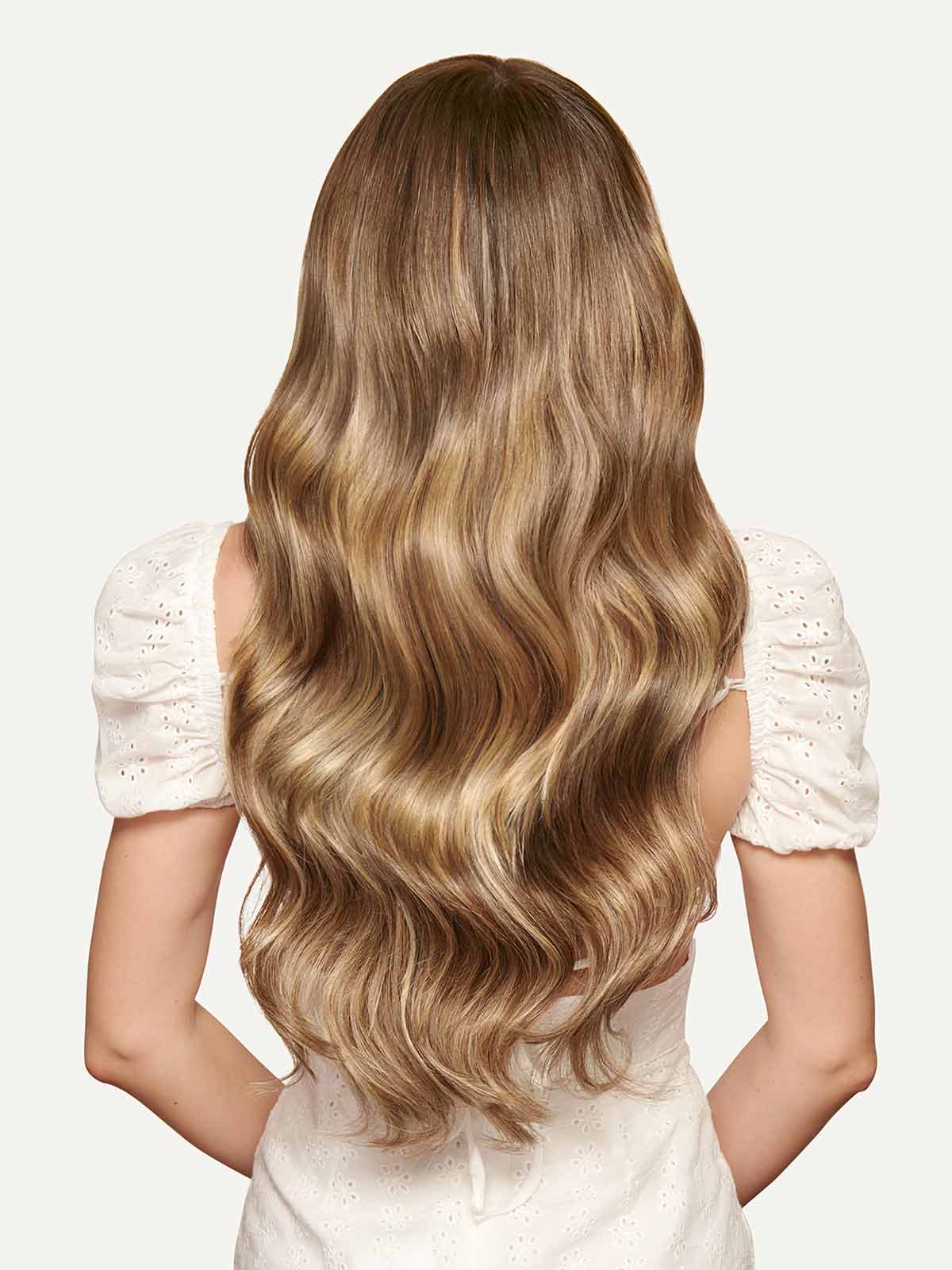100% Human Hair Halo Extensions - Chestnut Brown Highlights