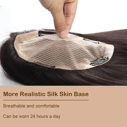 9*14CM Short Natural Hair Topper for Women Cover and Add Hair Volume for Thinning Hair