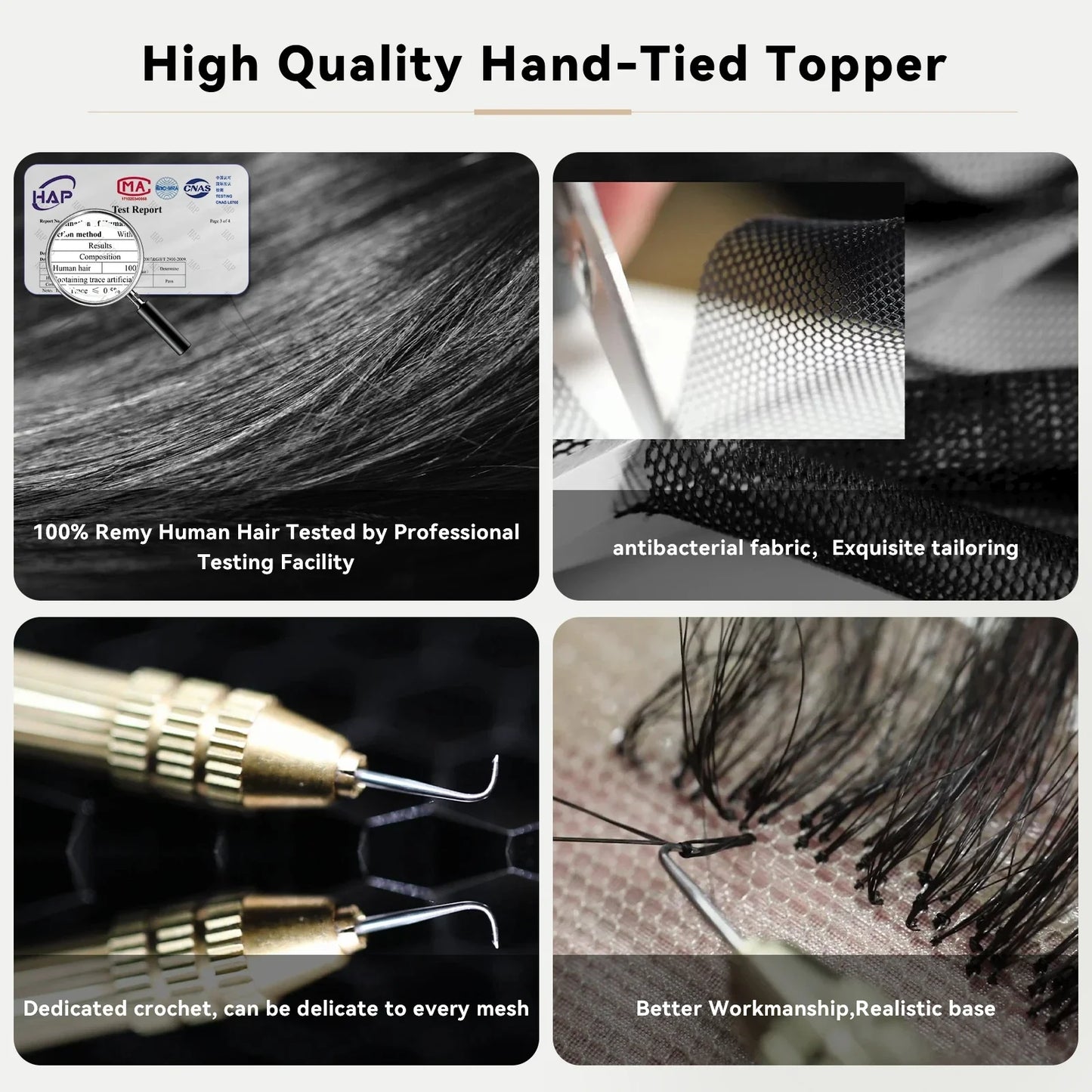 100% Remy Human Hair Topper with Mono Base Hair Pieces for Women