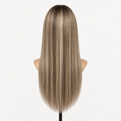 7"x8" Hand-Tied Human Hair Topper with Lace Front for Women, Large Base Crown Hairpiece