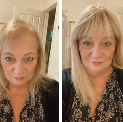 100% Virgin Remy Human Hair Topper with Natural Bangs