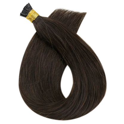 Flat Tip-  Pre Bonded Flat Tip Fusion Hair Extension Dark Brown
