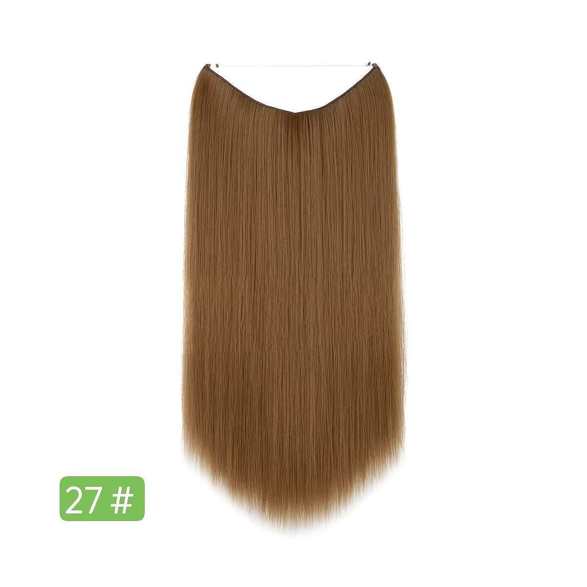 Secure Fit Hybrid Halo Hair Extensions - Non-Slip Clips & Invisible Wire, Seamless Natural Synthetic Fiber for Instant Volume & Thickness