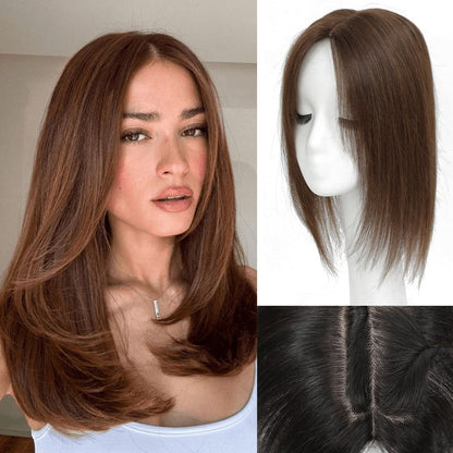 Straight Hair Topper for Crown Thinning – Natural Coverage at the Crown - VIVACROWN