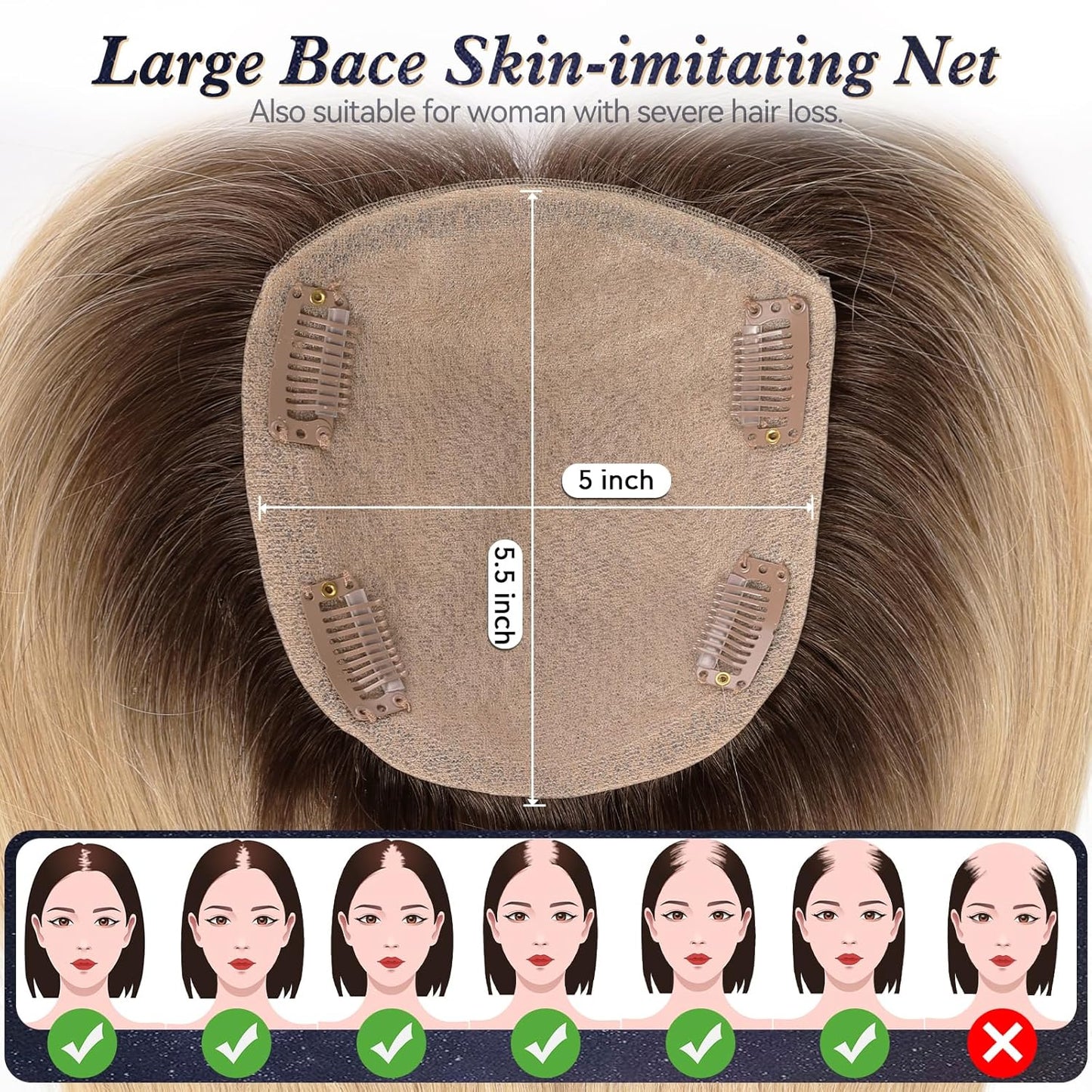 Hot Sale Straight Hair Topper For Women With Thinning Hair