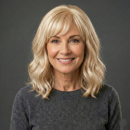 Undetectable Hair Topper with Bangs | Wavy Crown Volumizer