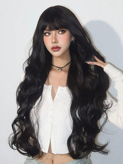 Luxury & Undetectable Natural Wavy Hair Topper With Bangs for Thinning Hair