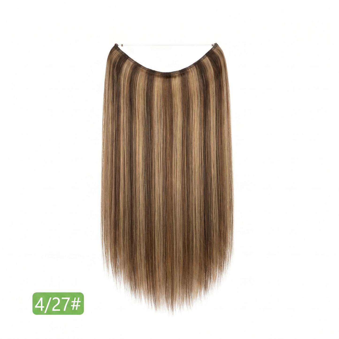 Secure Fit Hybrid Halo Hair Extensions - Non-Slip Clips & Invisible Wire, Seamless Natural Synthetic Fiber for Instant Volume & Thickness