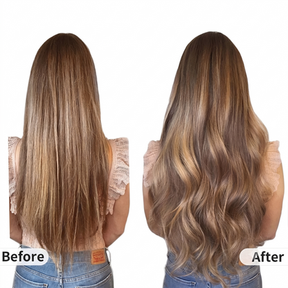 Secure Fit Hybrid Halo Hair Extensions - Non-Slip Clips & Invisible Wire, Seamless Natural Synthetic Fiber for Instant Volume & Thickness