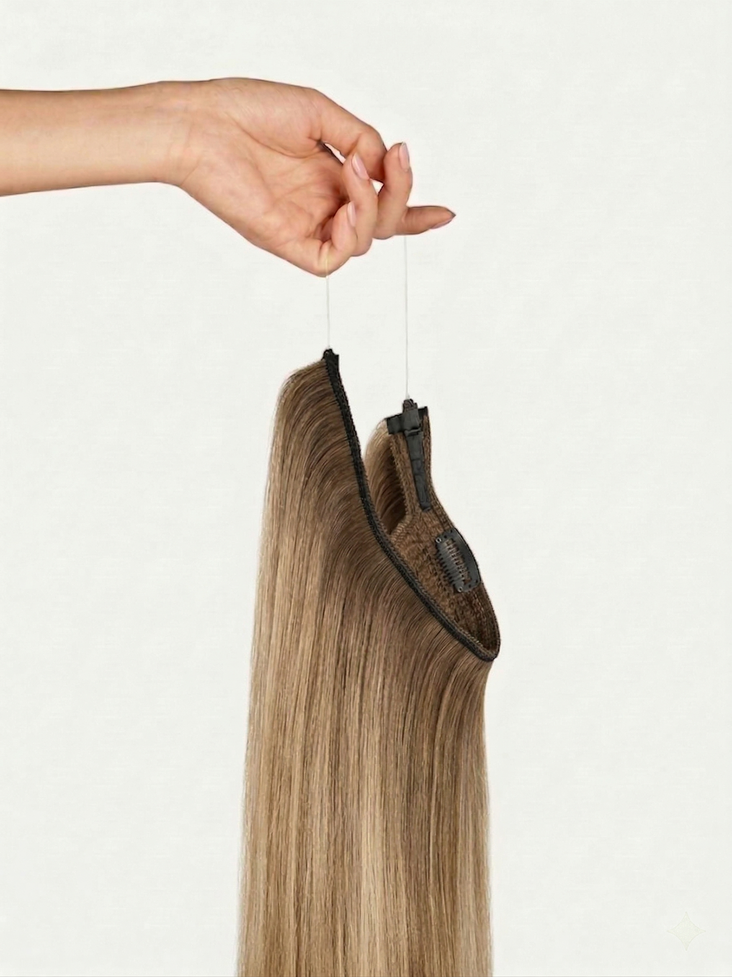 100% Human Hair Halo Extensions - Bronde Balayage
