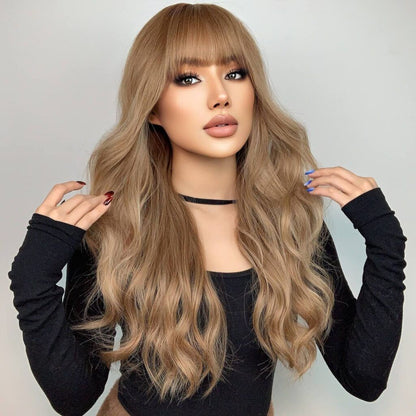 Luxury & Undetectable Natural Wavy Hair Topper With Bangs for Thinning Hair