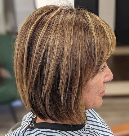 Silk Base Straight Hair Topper With Bangs For Thinning Hair