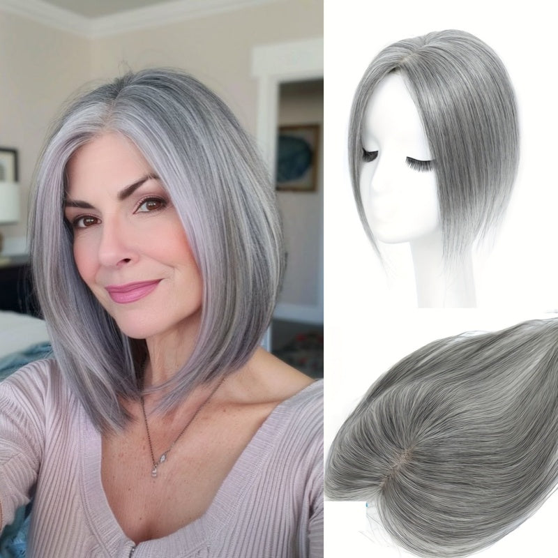 Summer Breathable Natural Straight Hair Topper For Women With Thinning Hair
