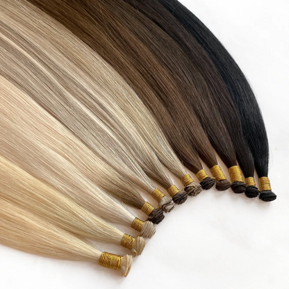 Best Hand Tied Weft Virgin Human Hair Extensions Black (#1b)