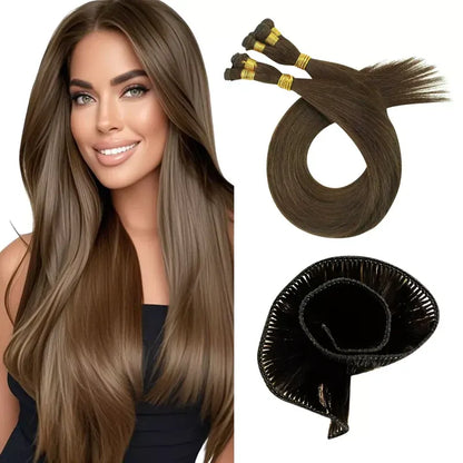 Best Hand Tied Weft Virgin Human Hair Extensions Black (#1b)