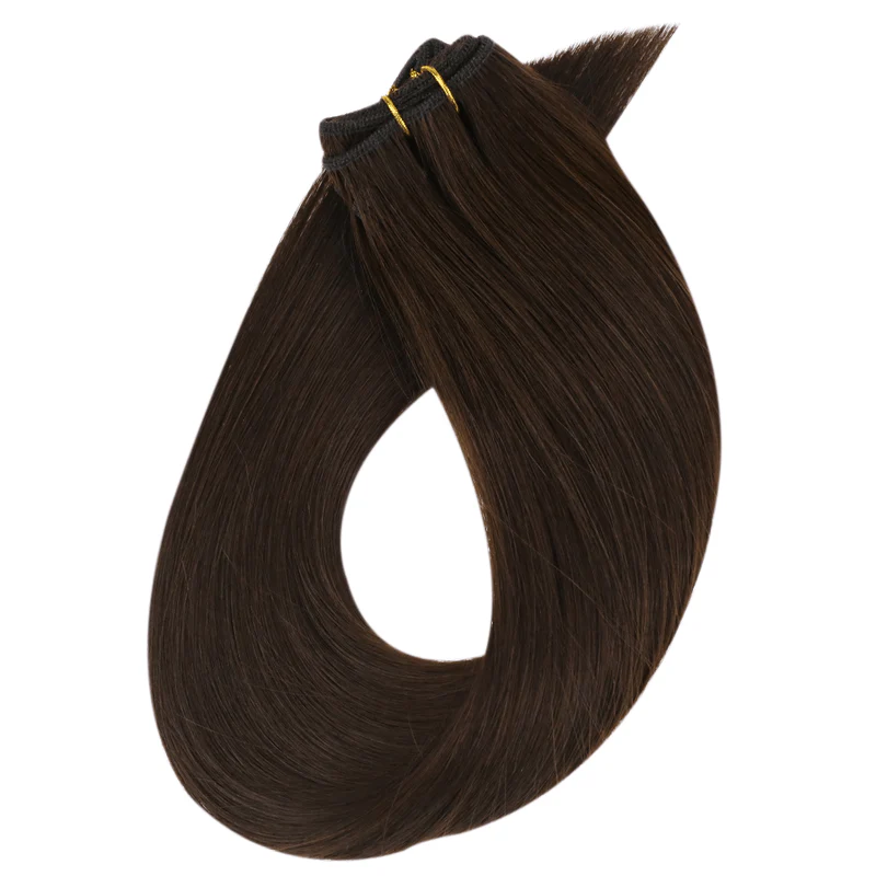 100% Human Hair Sew In Extensions Machine Weft Color #1