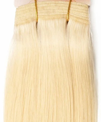 Human Hair Weft Sew In Extensions Platinum Blonde (#60)