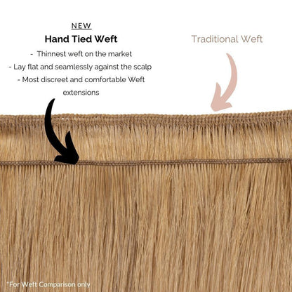 Hand Tied Weft Sew In Hair Extensions Platinum Blonde (#60A)