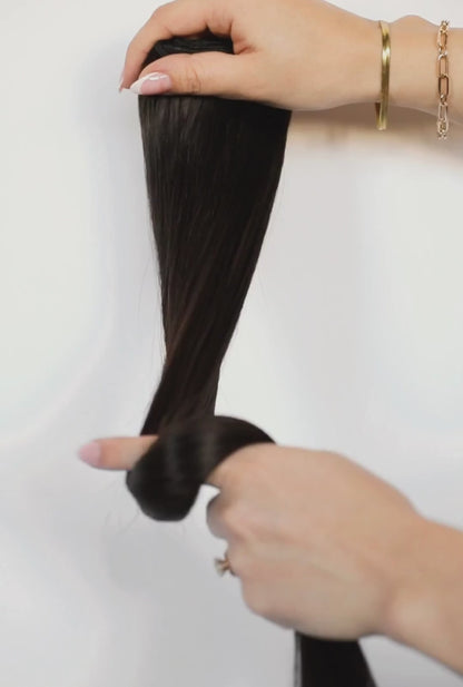 Best Hand Tied Weft Virgin Human Hair Extensions Black (#1b)