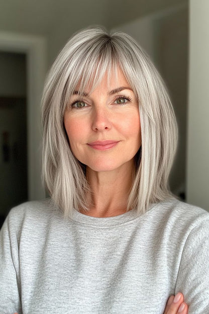 130% Natural Density Clip-In Hair Topper with Bangs
