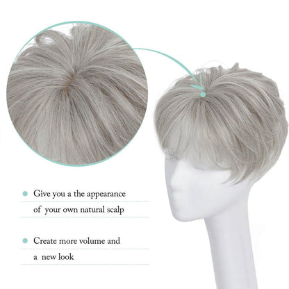 Hot Sale 🔥 Summer Breathable Lace Base Natural Short Remy Hair Topper